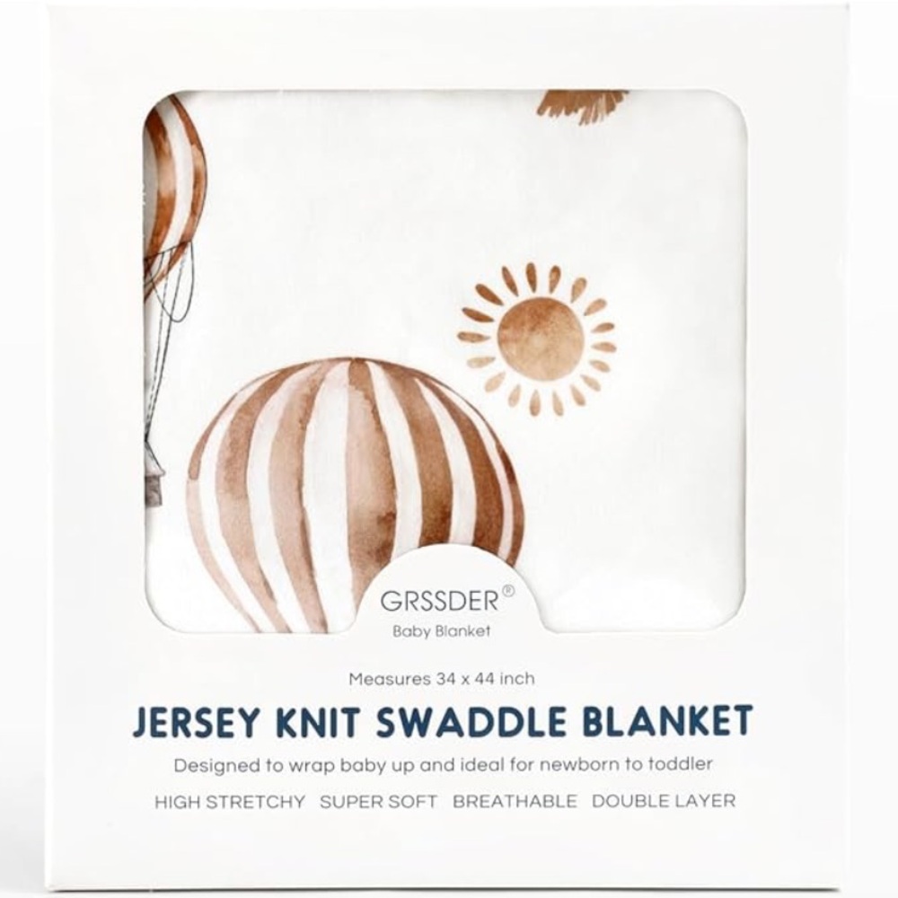 GRSSDER Baby Blankets Super Soft Jersey Knit Swaddle Blanket for Baby's